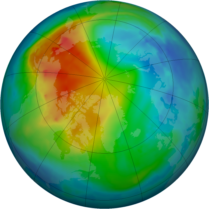 Arctic ozone map for 14 November 2009